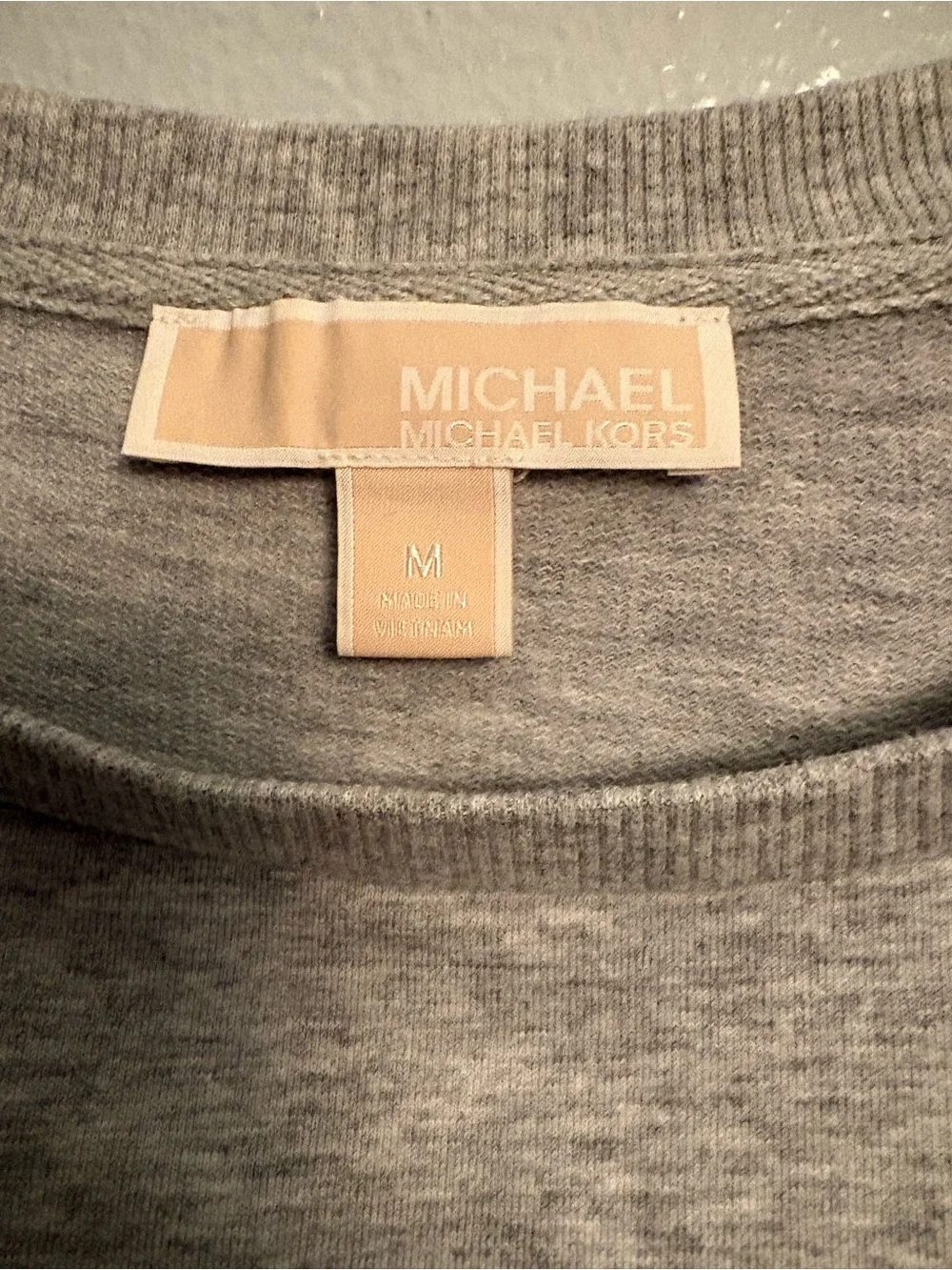 Michael Kors Heather Gray Crewneck Sweatshirt with Studded MK
